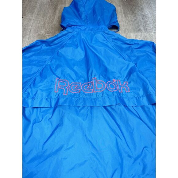 VINTAGE Reebok Sport Windbreaker Jacket Adult Large Full Zip Hoodie Bright 90s - Picture 2 of 10